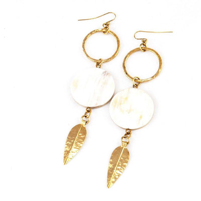 K-Jua Long White Bold Drop Earrings - Luxe Lion